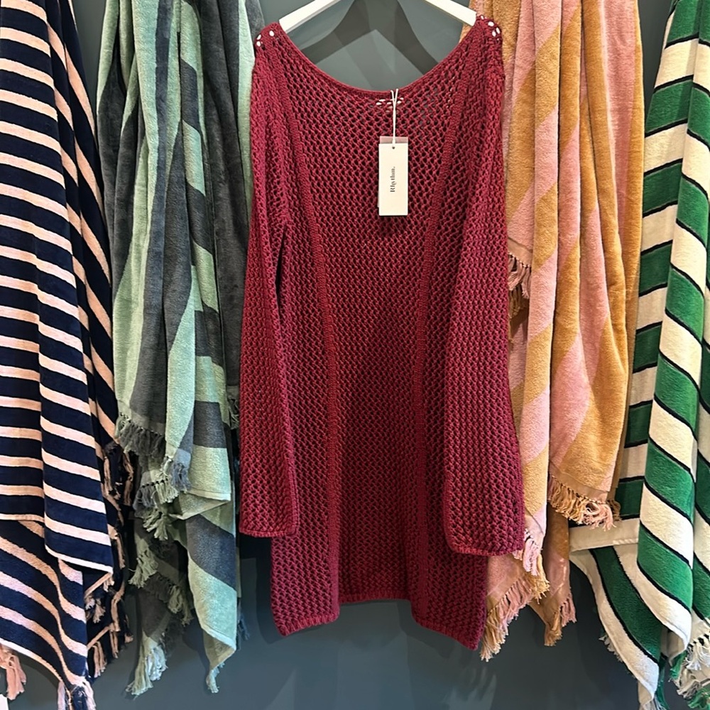 Knitted long sleeve coverup dress